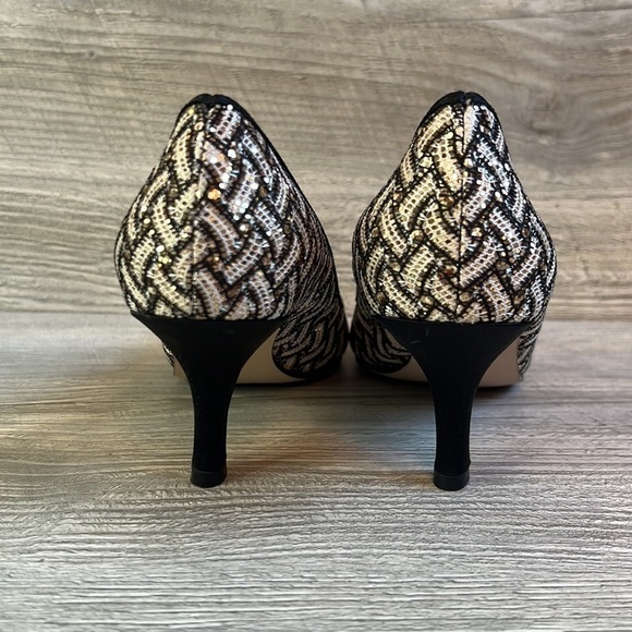 Caparros open toe sparkle black white and gold heels size 6 - Picture 8 of 15